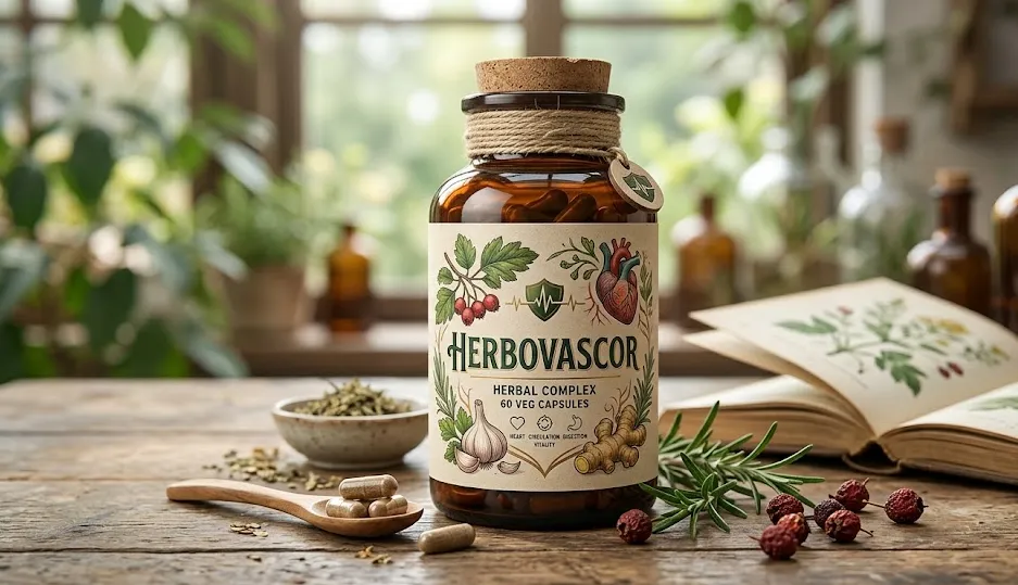 Herbovascor supplement packaging